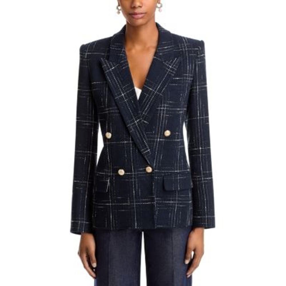 Generation Love Maverick Windowpane Tweed Blazer Jacket Black Small